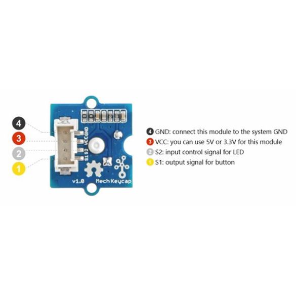 Module interrupteur à led Grove 111020049 - Gotronic