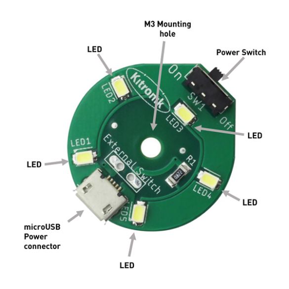 Module circulaire à 5 LEDs blanches 35157 - Gotronic