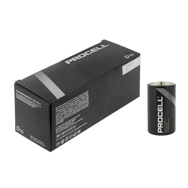 10 piles alcalines Procell R20 (D)
