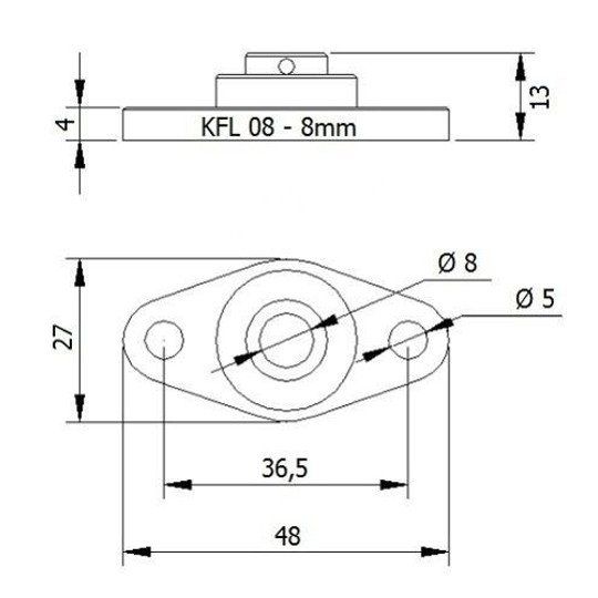  Palier à roulement 8mm BKFL08