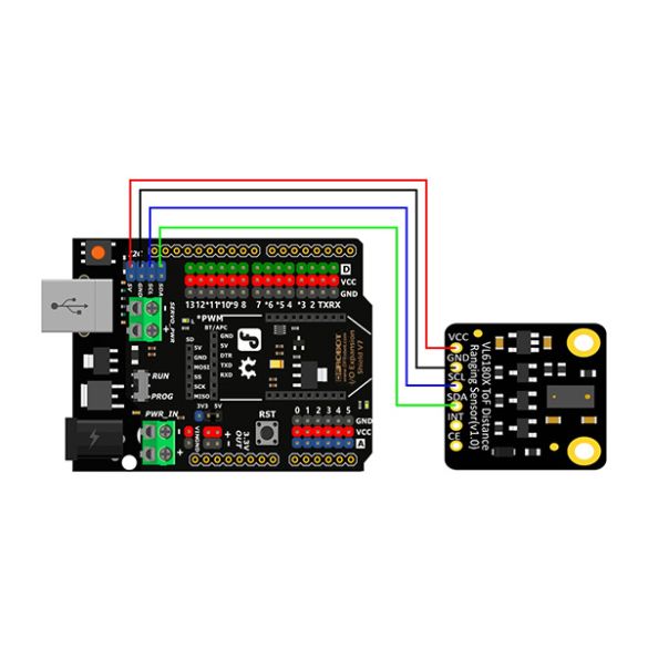 Exemple d'utilisation (microcontrôleur et cordons non inclus) 