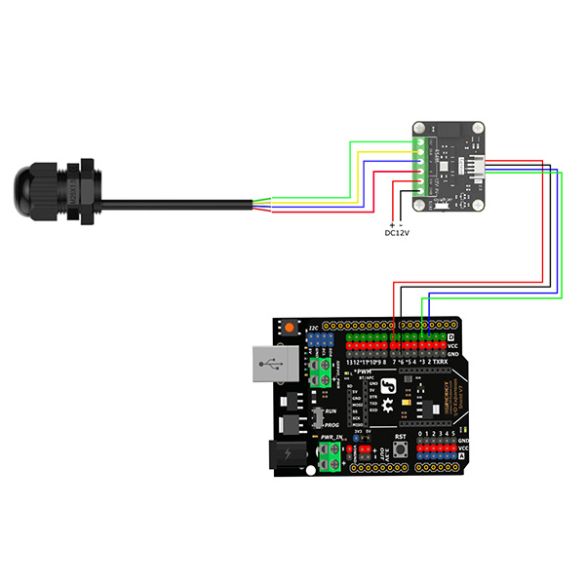 Exemple d'utilisation (carte et RS485/UART non inclus) 