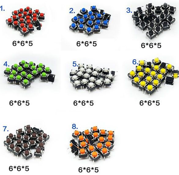  Boîte de 160 boutons-poussoirs