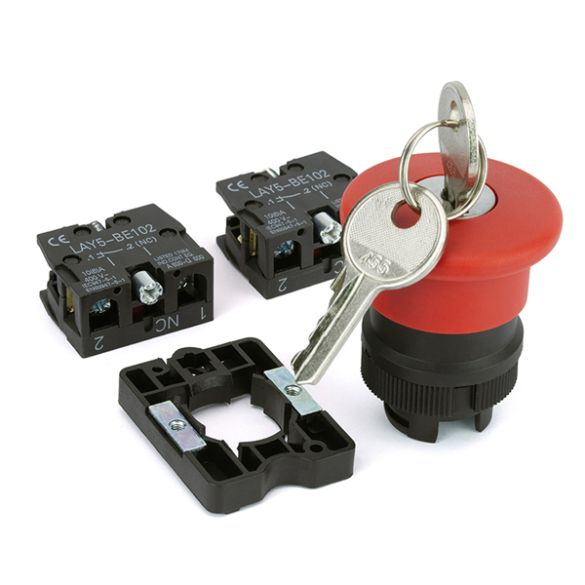  Bouton d'arrêt d'urgence à clé