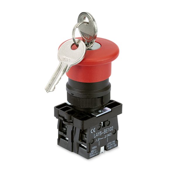  Bouton d'arrêt d'urgence à clé