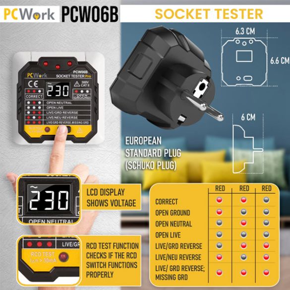  Testeur de prise PCW06B