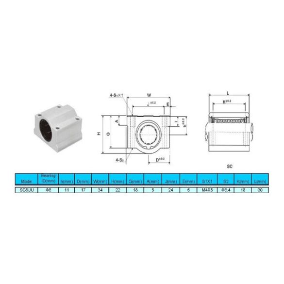  Palier linéaire PBL8MM
