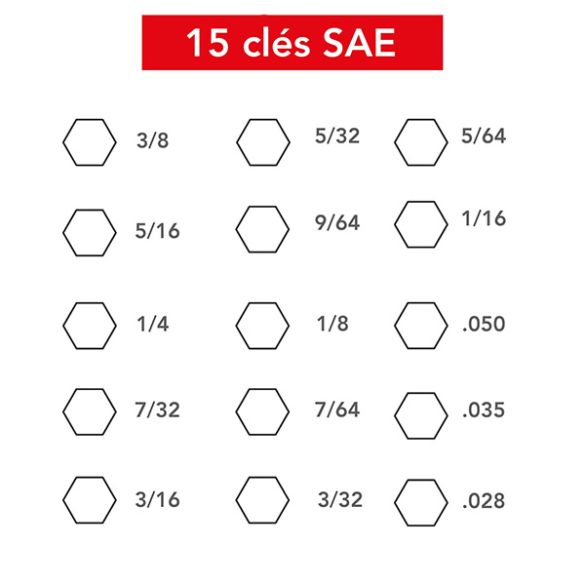  Jeu de 30 clés CA30