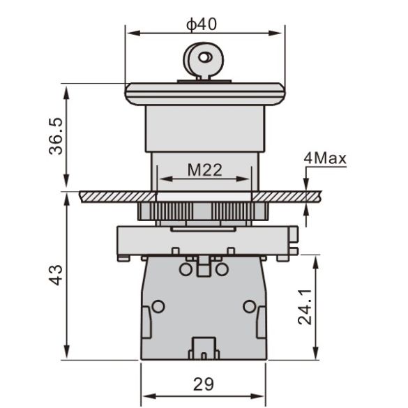  Bouton d'arrêt d'urgence à clé