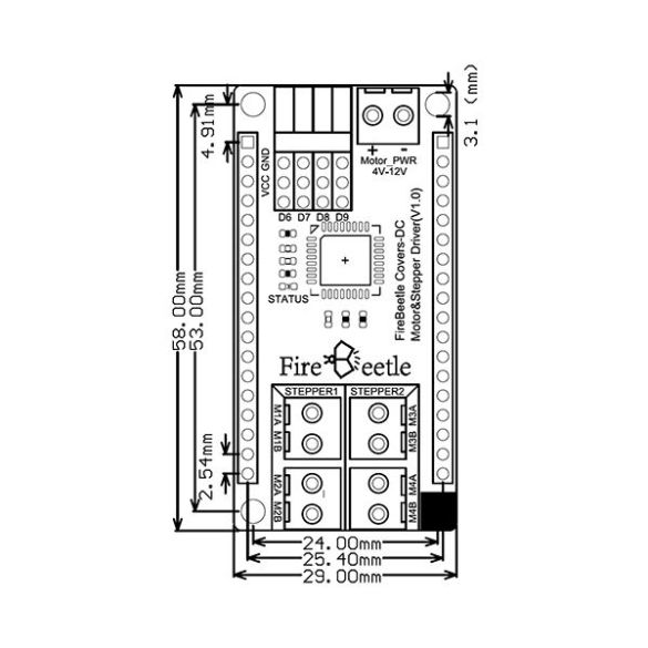  Shield commande moteur FireBeetle DFR0508