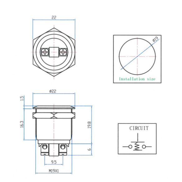  Bouton-poussoir BP19153