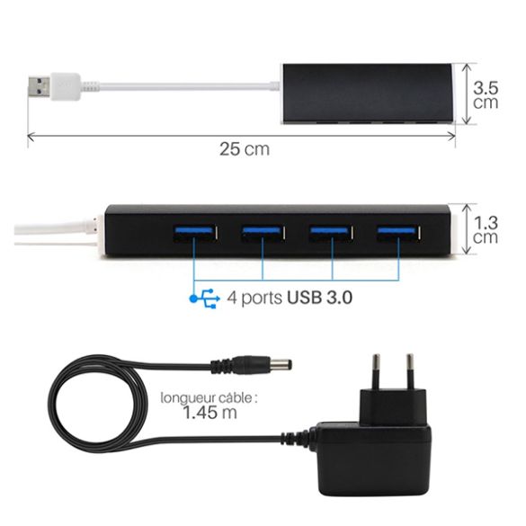  Hub USB 4 ports 3.0 12393