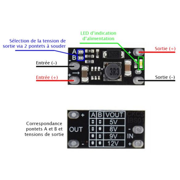  Jeu de régulateurs 3,3 - 5 - 9 ou 12 Vcc