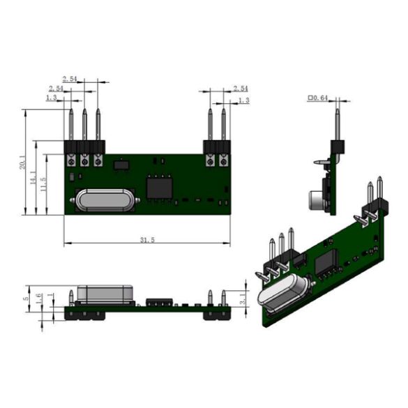  Récepteur AM ASK OOK 433,92 RFM210LCF