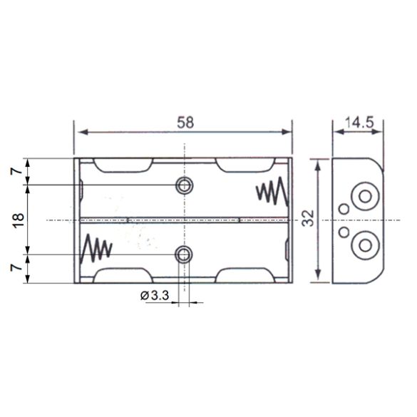  Coupleur 2 piles LR6 EM2PS